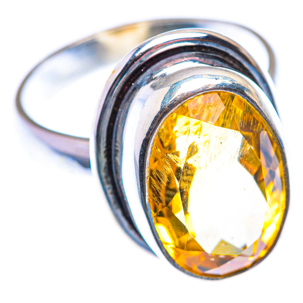 Faceted Citrine Ring Size 7.5 (925 Sterling Silver) RING140124