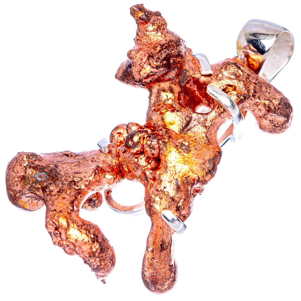 Raw Copper Nugget Pendant 1 5/8" (925 Sterling Silver) P41540