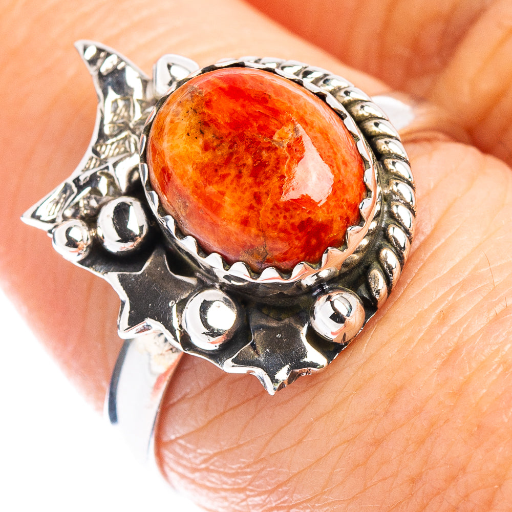 Sponge Coral Native Style Ring Size 7.75 (.925 Sterling Silver)