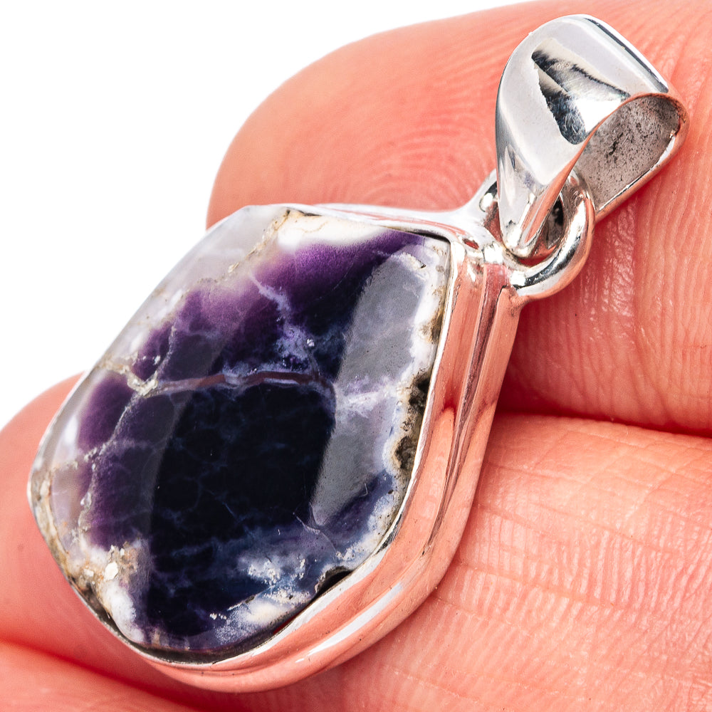 Rare Mexican Purple Opal 925 Sterling Silver Pendant 1 1/8" (925 Sterling Silver) P42614