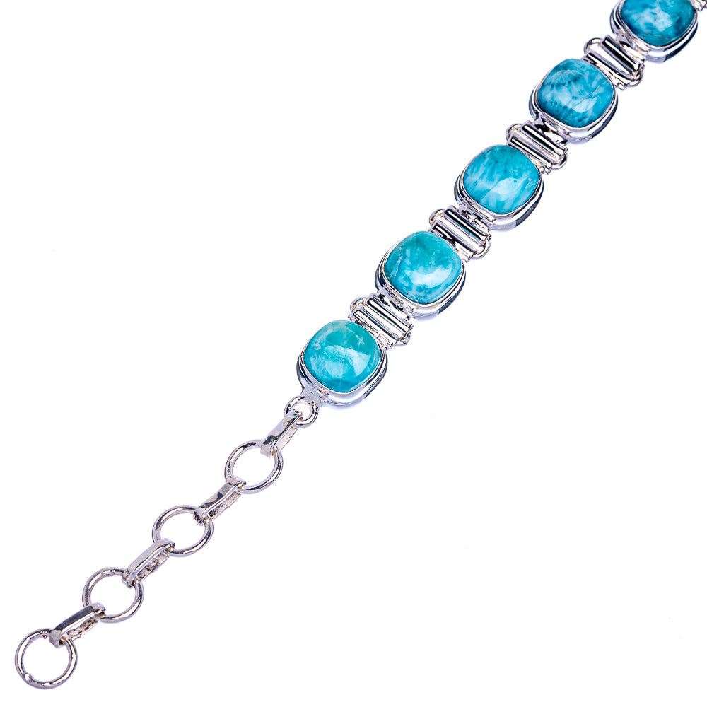 Larimar Bracelets 6 1/2 To 8 1/8" (925 Sterling Silver) B90326