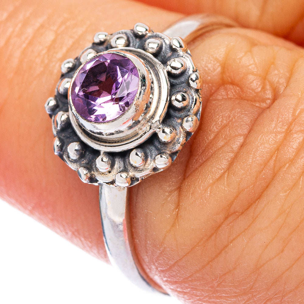 Faceted Amethyst Dainty Ring Size 6.75 (925 Sterling Silver) R145783