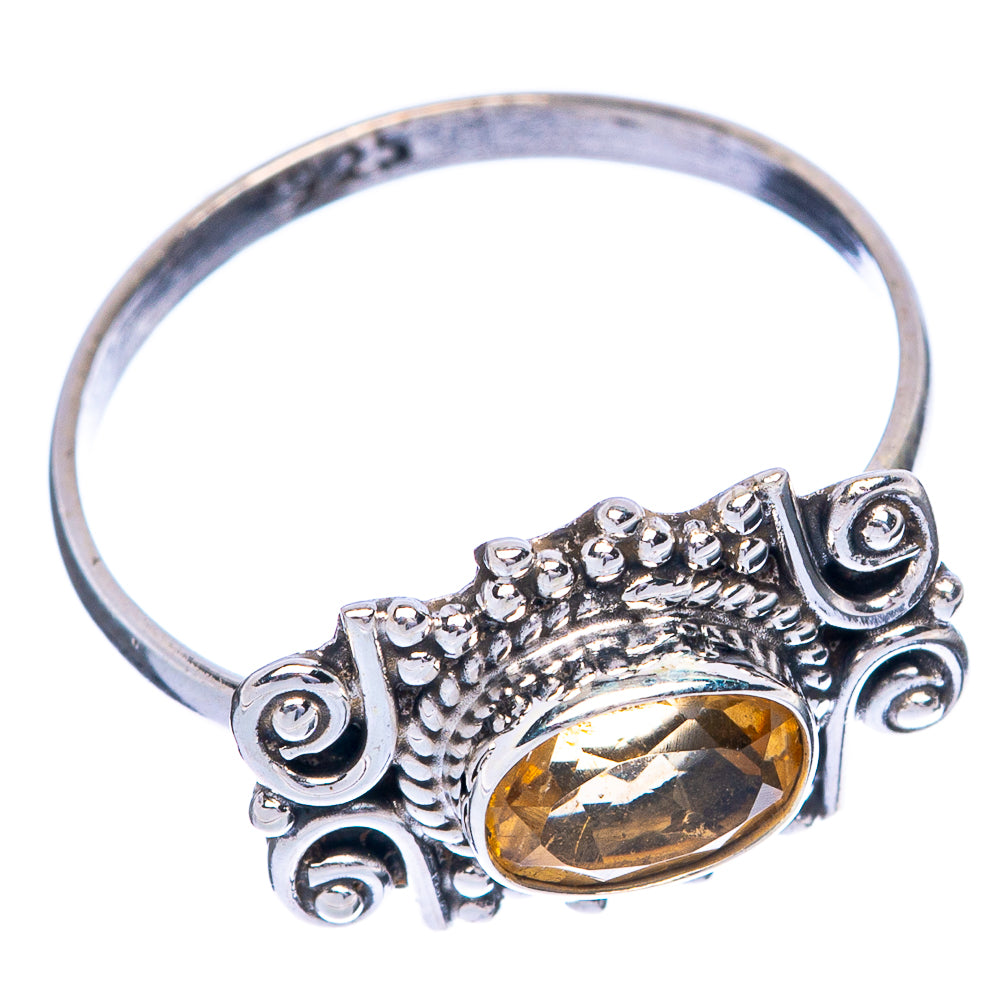 Faceted Citrine Dainty Ring Size 6.75 (925 Sterling Silver) R145506