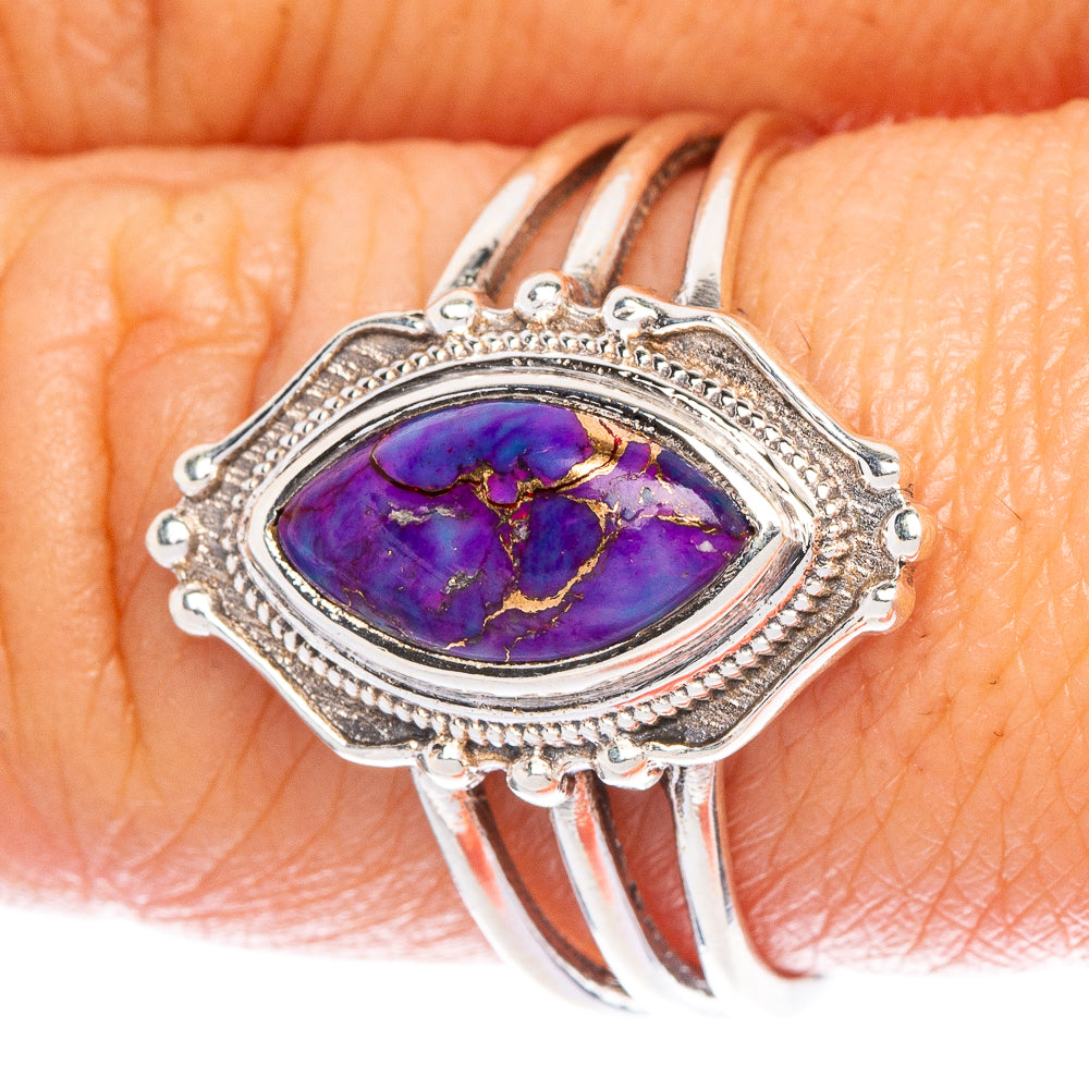 Purple Copper Composite Turquoise Ring Size 8.75 (925 Sterling Silver) R147090