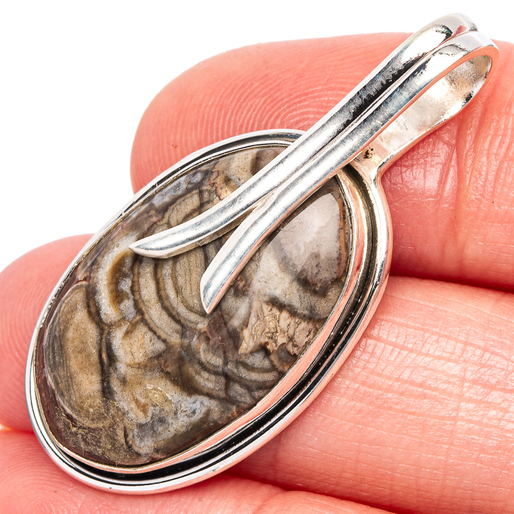 Mushroom Rhyolite Pendant 1 1/2" (925 Sterling Silver) P44065