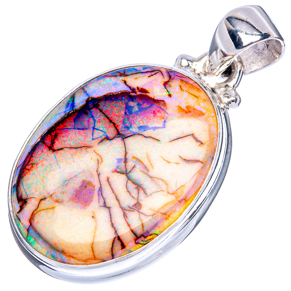 Rare Sterling Opal Pendant 1 3/8" (925 Sterling Silver) P41997