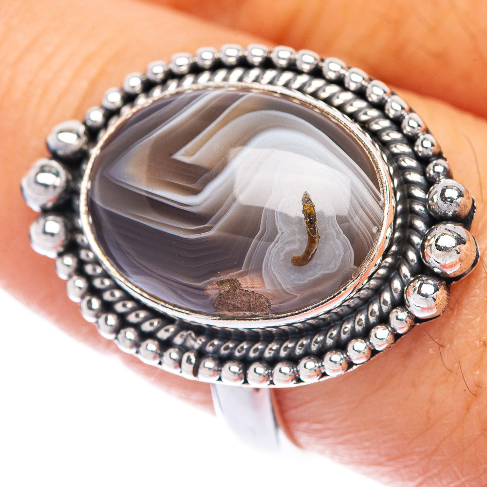 Botswana Agate Ring Size 9 (925 Sterling Silver) R144731
