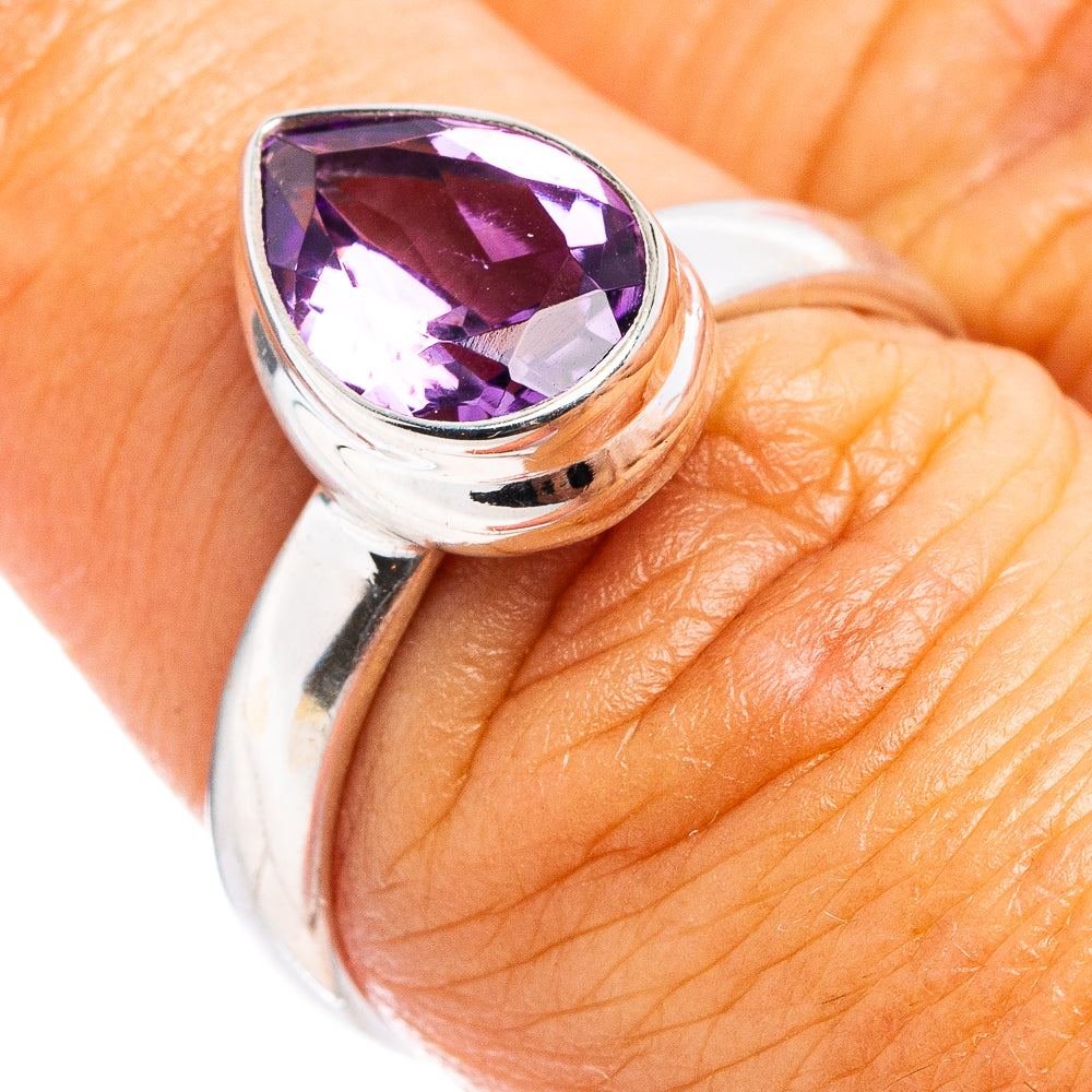 Faceted Amethyst Ring Size 7.75 (.925 Sterling Silver)