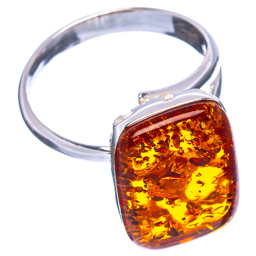 Baltic Amber Ring Size 6 Adjustable (.925 Sterling Silver)