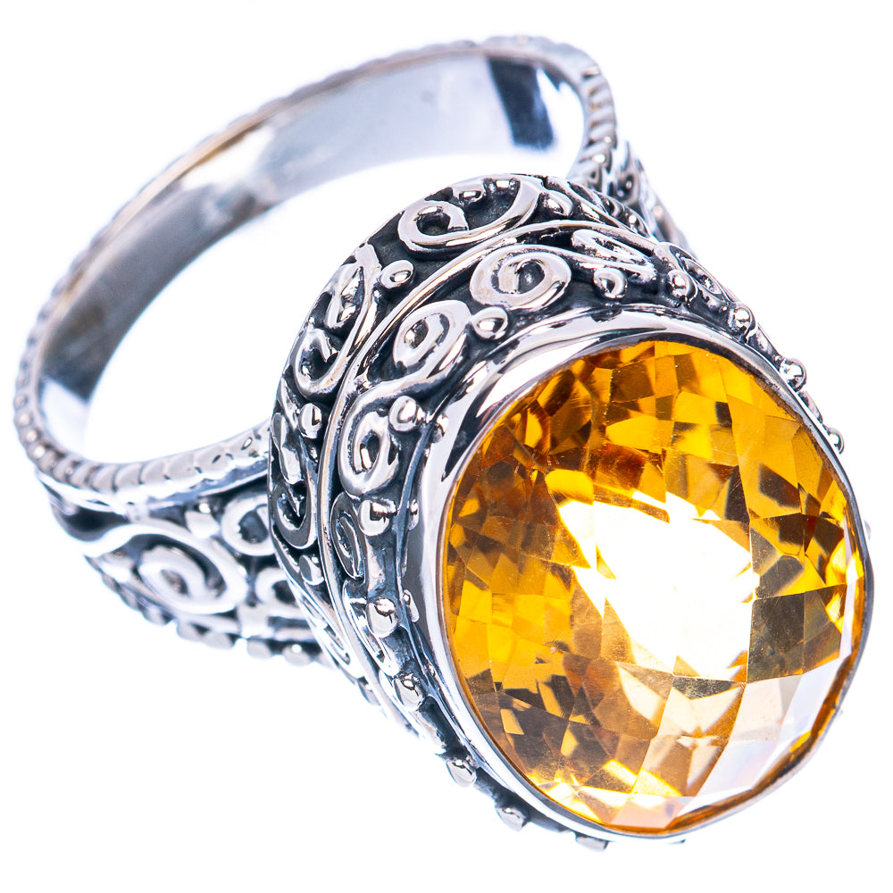 Signature Faceted Citrine Ring Size 9 (925 Sterling Silver) R2563