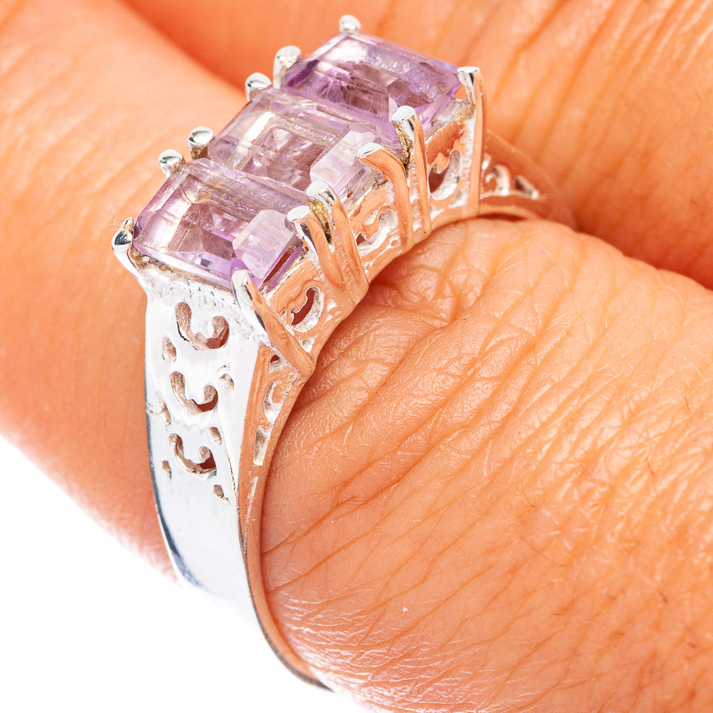 Faceted Amethyst Ring Size 7.75 (925 Sterling Silver) R5689