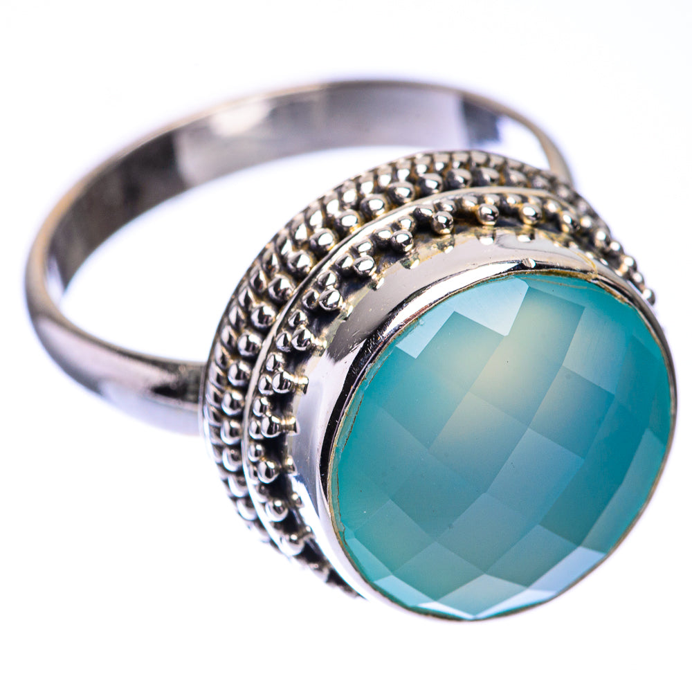 Aqua Chalcedony Ring Size 9 (925 Sterling Silver) R140677