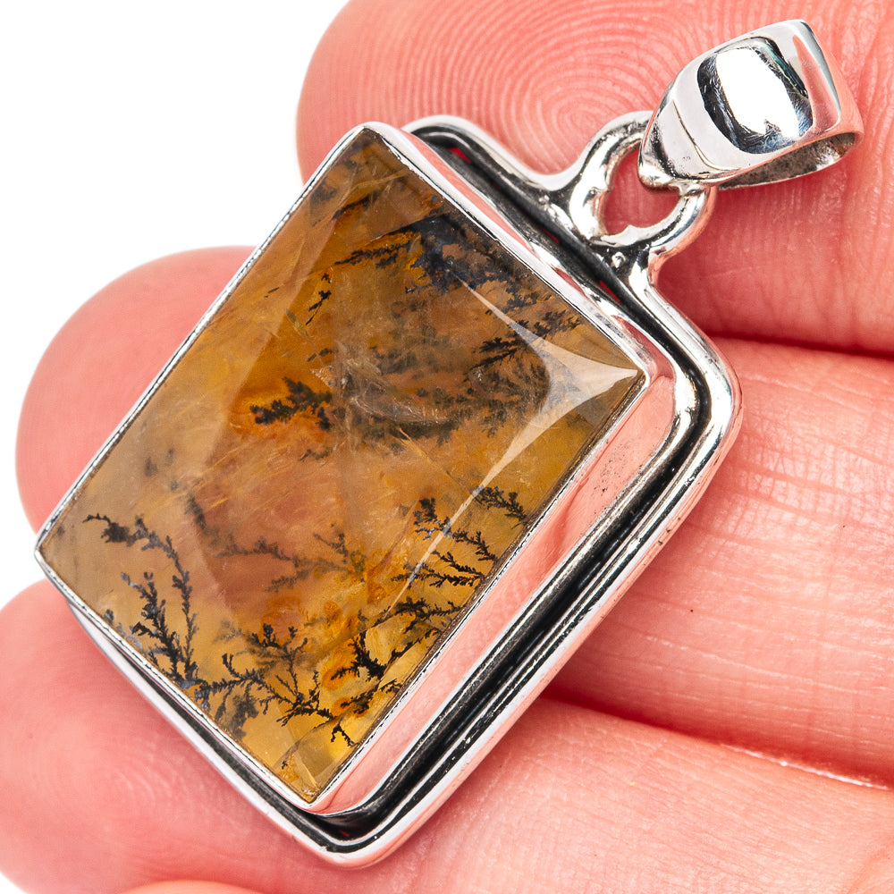 Rare Scenic Dendritic Pendant 1 3/8" (925 Sterling Silver) P41324