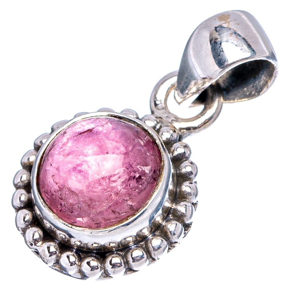 Rare Pink Tourmaline Pendant 7/8" (.925 Sterling Silver)