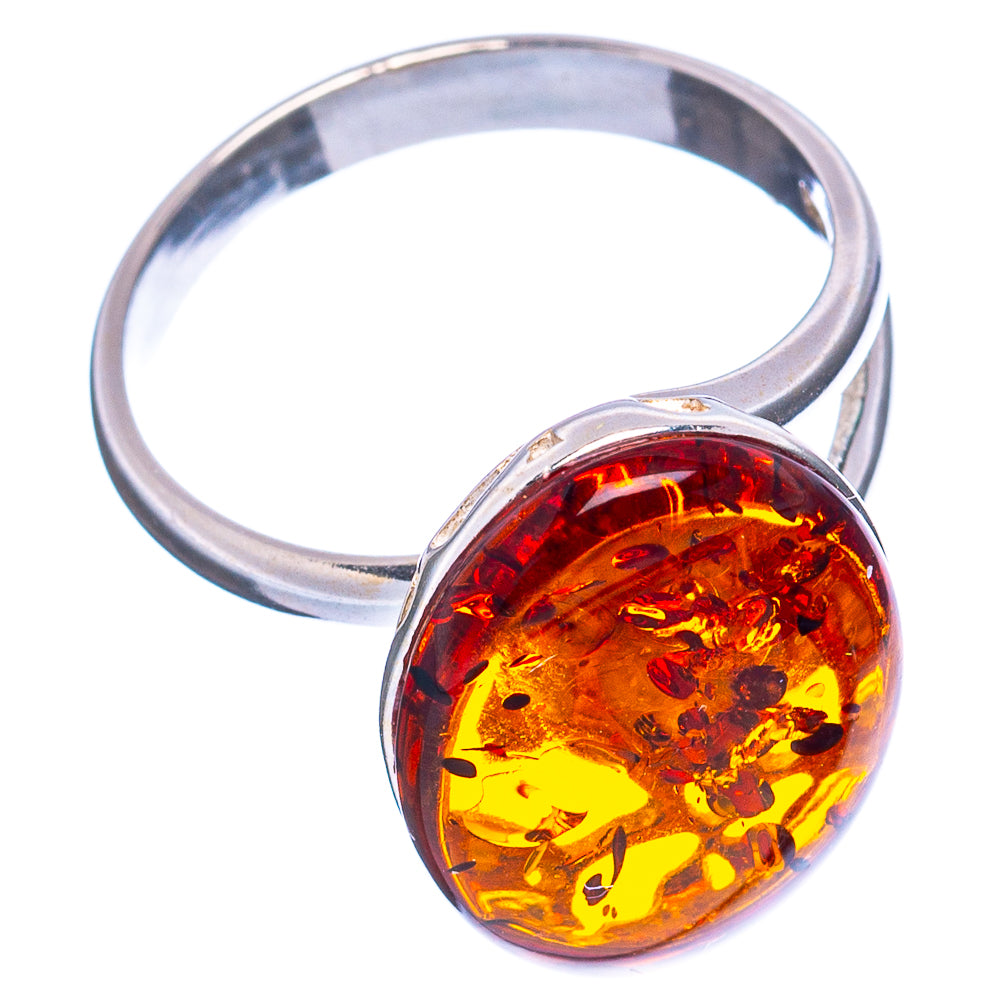 Baltic Amber Ring Size 7 Adjustable (.925 Sterling Silver)