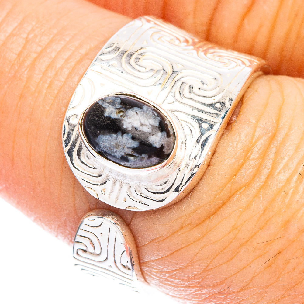 Snowflake Obsidian Ring Size 6.5 (925 Sterling Silver) R147015