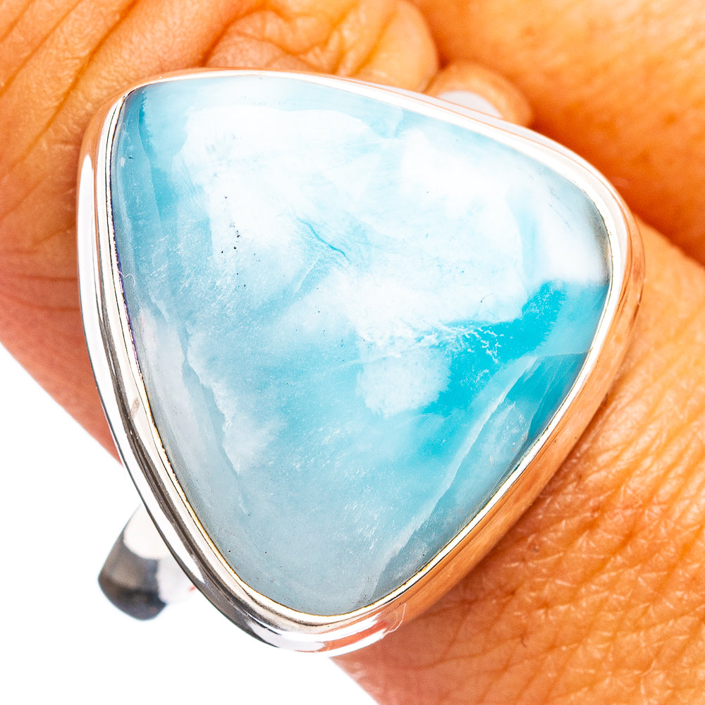 Premium Larimar Ring Size 11 (.925 Sterling Silver)