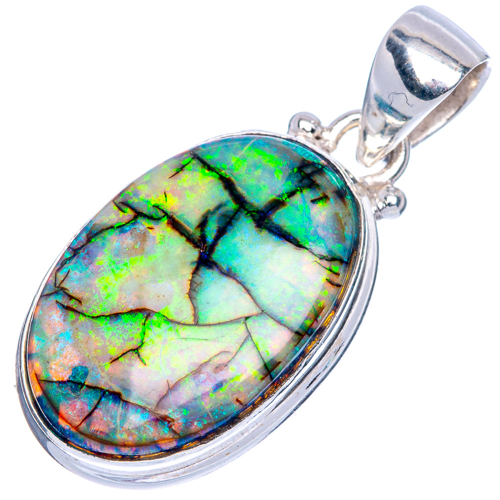 Rare Sterling Opal Pendant 1 1/4" (925 Sterling Silver) P41577