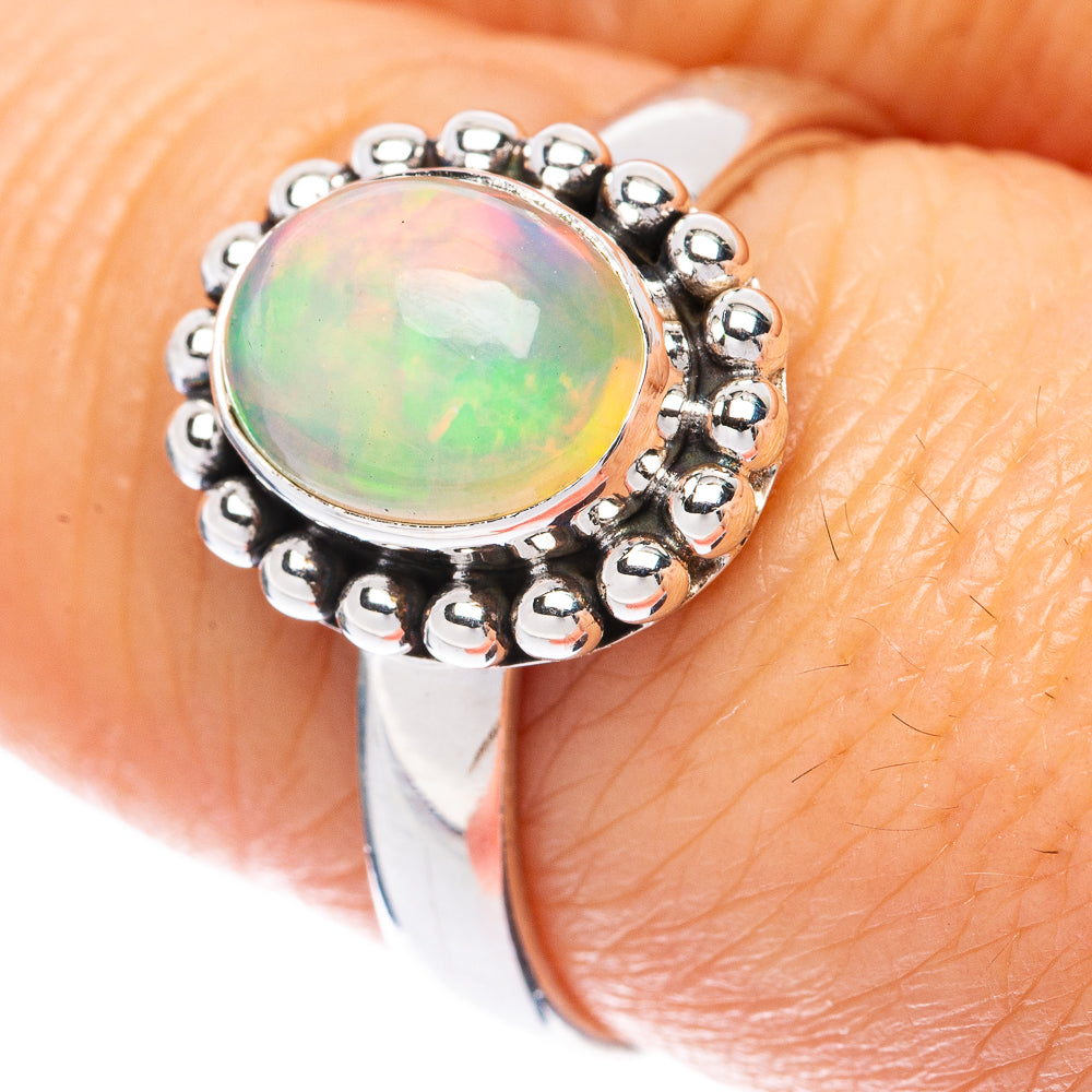 Rare Ethiopian Opal Ring Size 7.75 (925 Sterling Silver) R2055