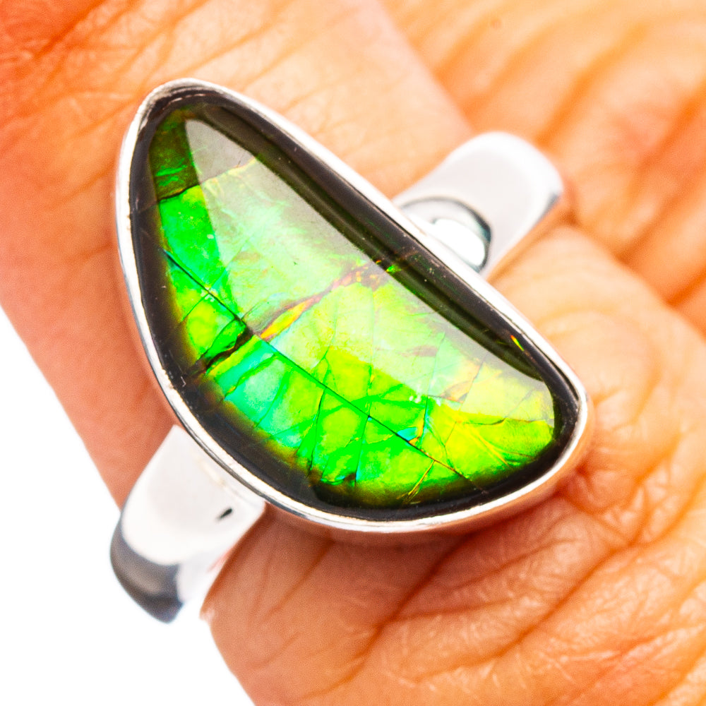 Premium Canadian Ammolite Ring Size 6 (.925 Sterling Silver)