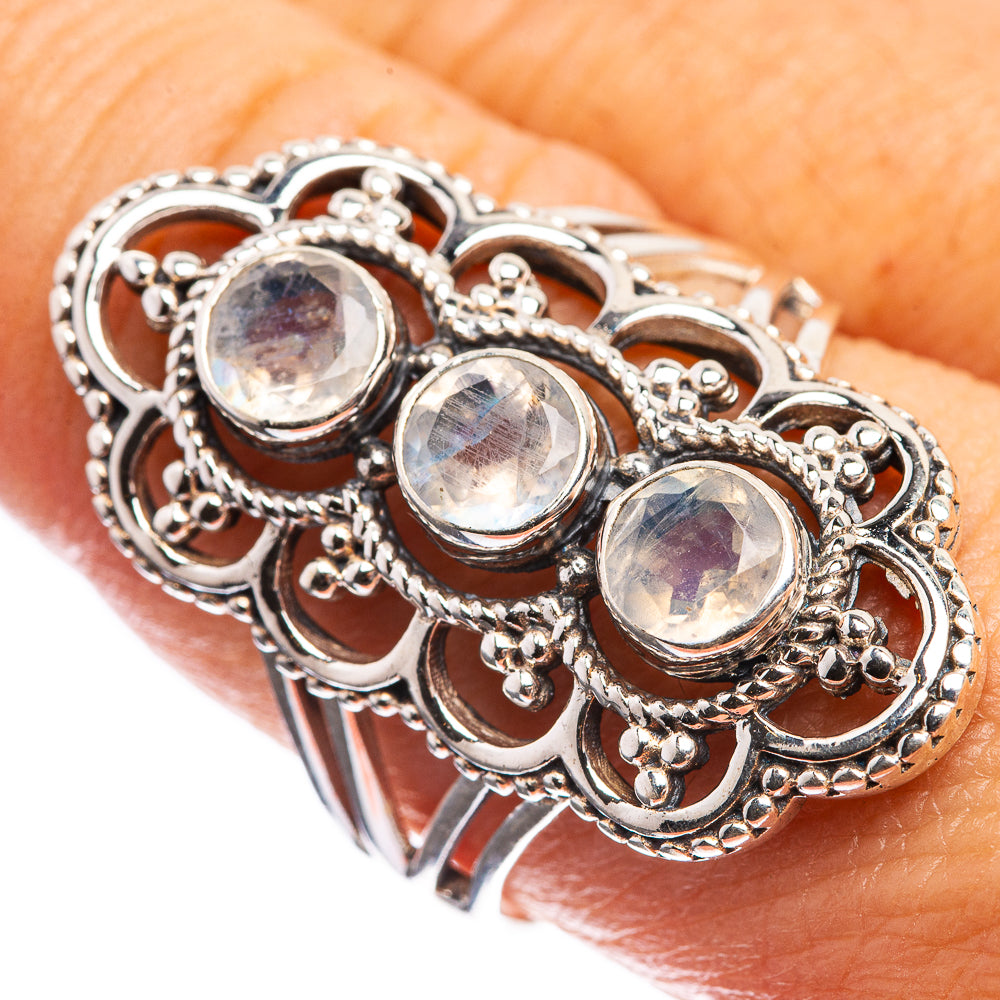 Rainbow Moonstone Ring Size 8.75 (925 Sterling Silver) R143129