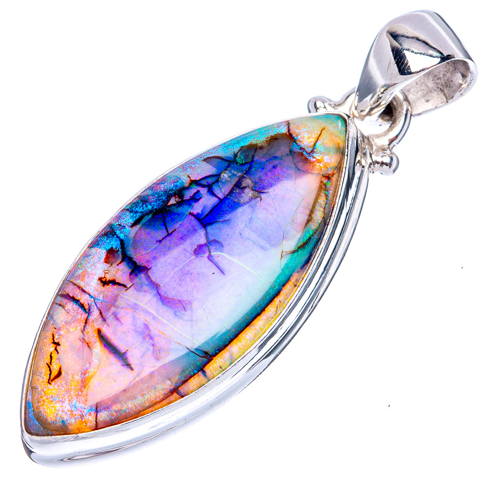 Rare Sterling Opal Pendant 1 5/8" (925 Sterling Silver) P41984
