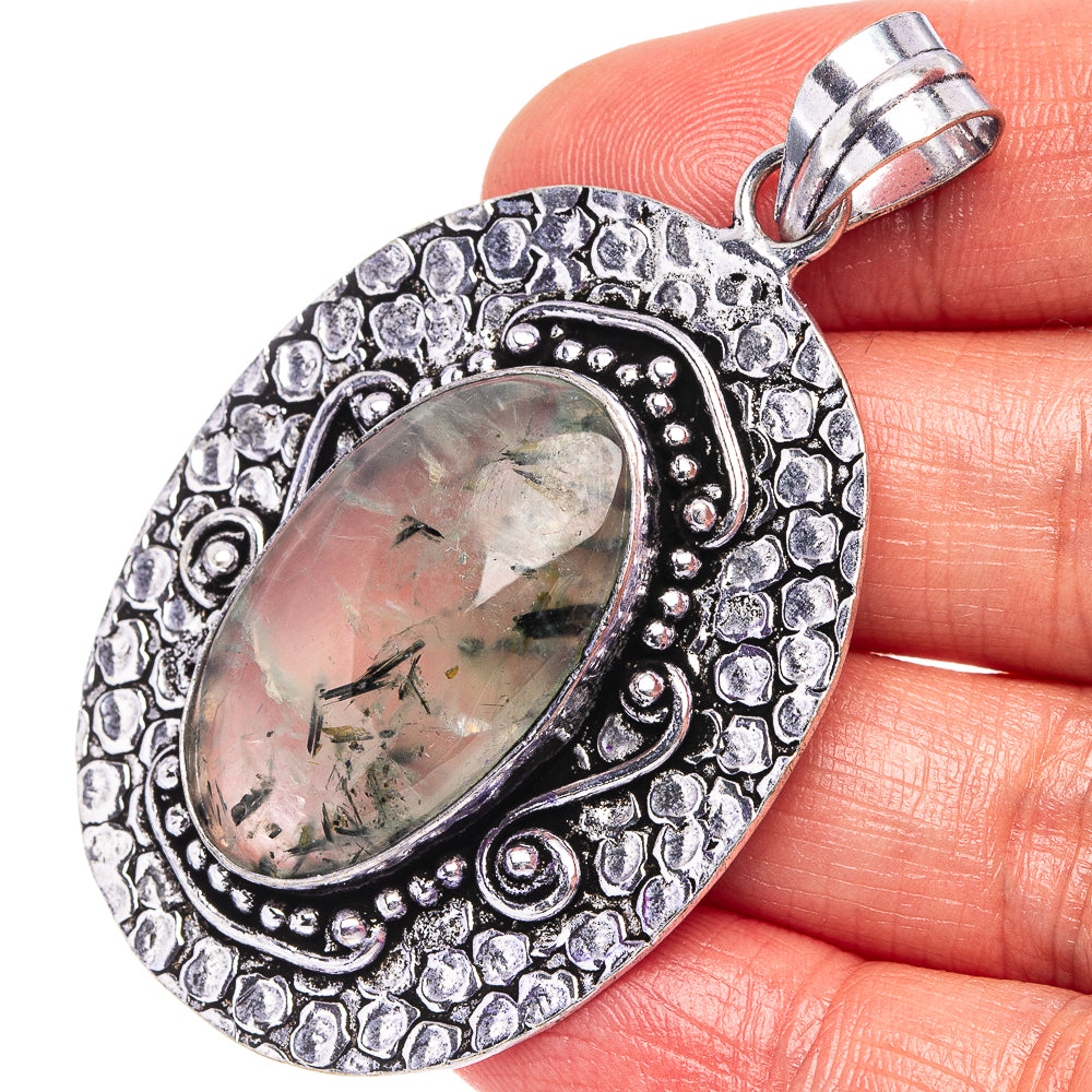 Prehnite Pendant 2 3/8" (German Silver)
