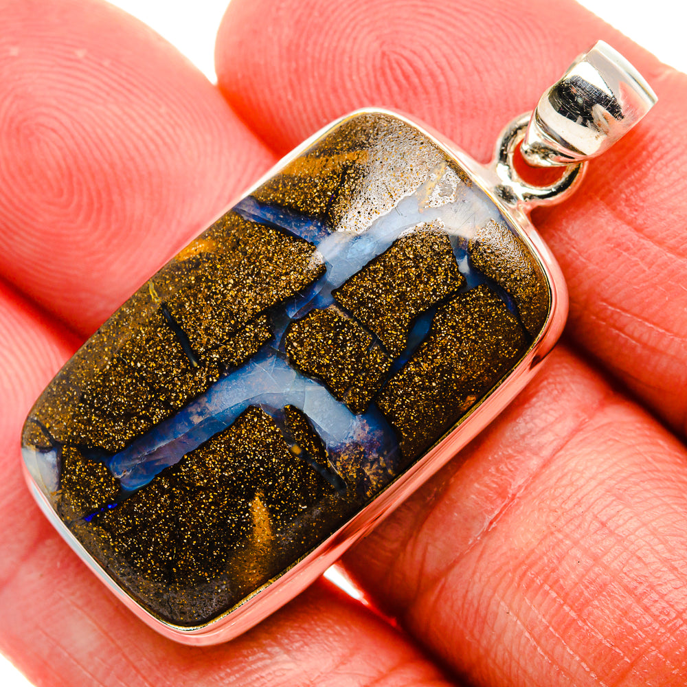 Australian Boulder OpalPendant 1 3/4" (925 Sterling Silver) PD37901