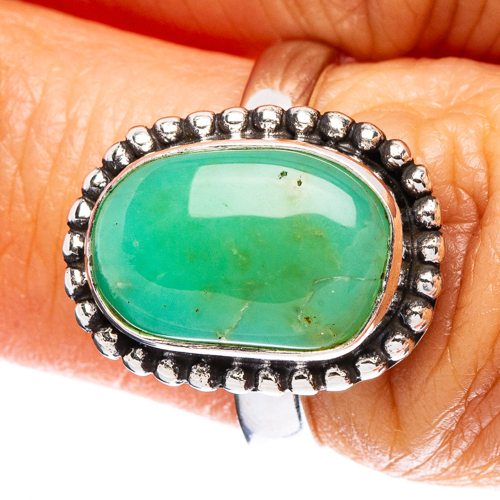 Chrysoprase Ring Size 6 (925 Sterling Silver) R5024