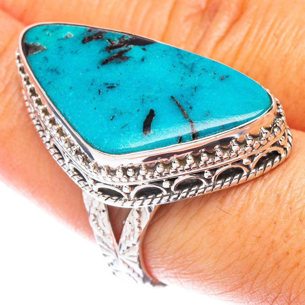 Persian Turquoise Ring Size 8.5 (925 Sterling Silver) R7572