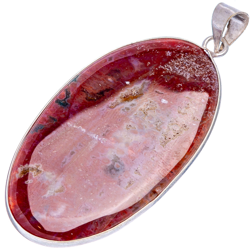 Red Jasper Pendant 2 3/8" (Silver Plated)