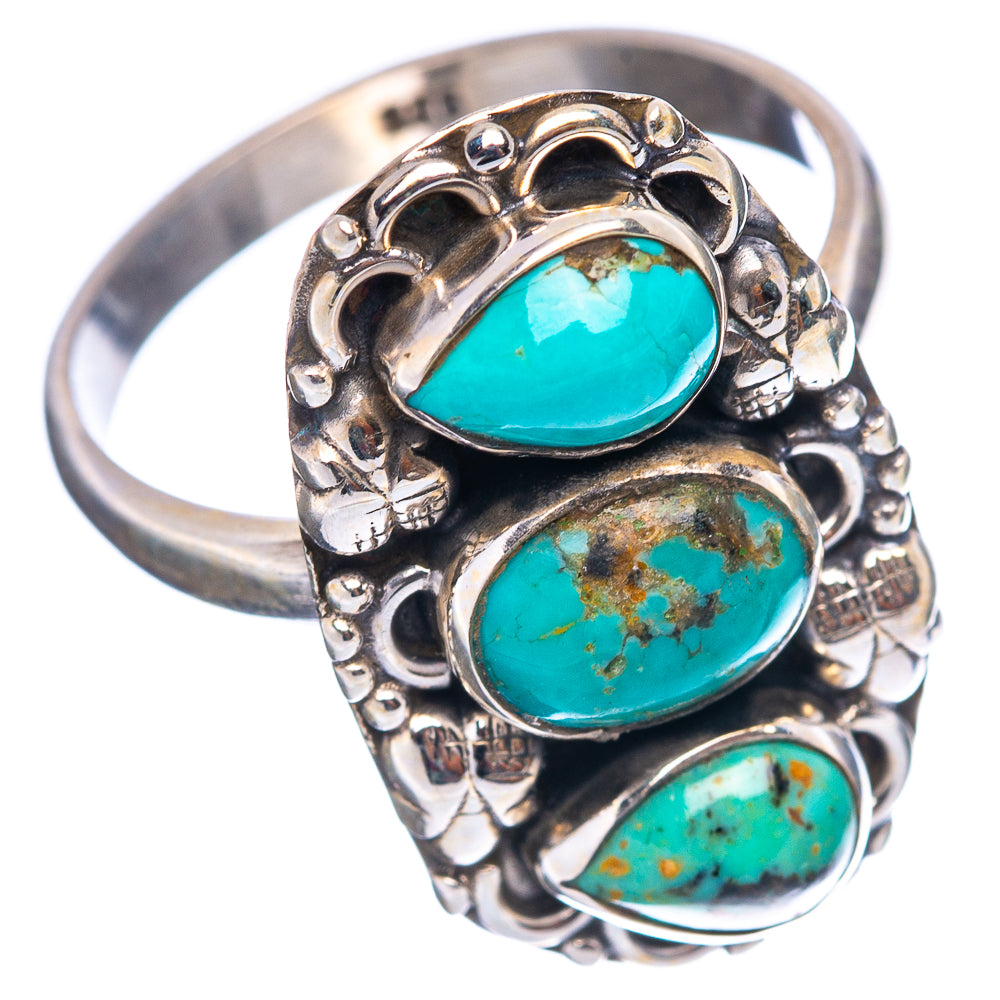 Mojave Turquoise Ring Size 8 Adjustable (.925 Sterling Silver)