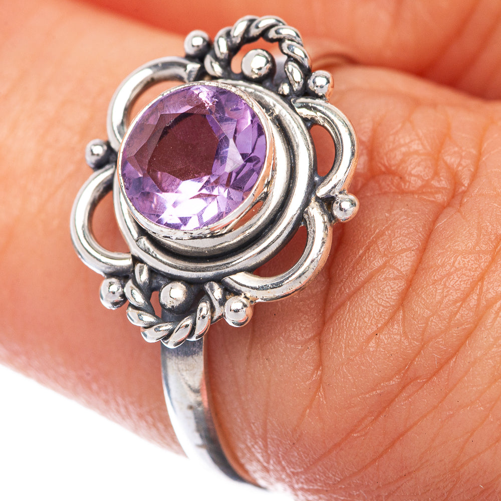 Faceted Amethyst Dainty Ring Size 7.25 (925 Sterling Silver) R145185