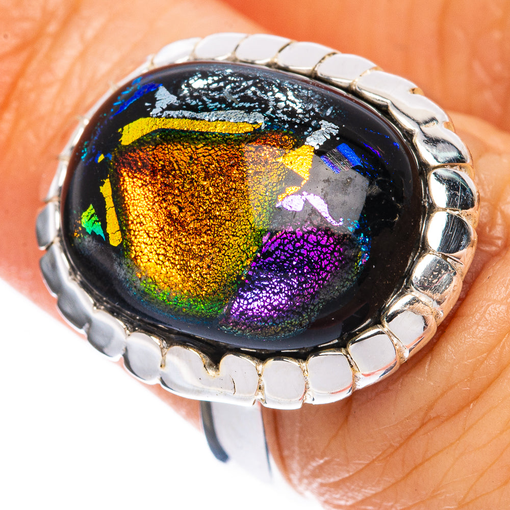Dichroic Glass Ring Size 6.75 (925 Sterling Silver) R1965