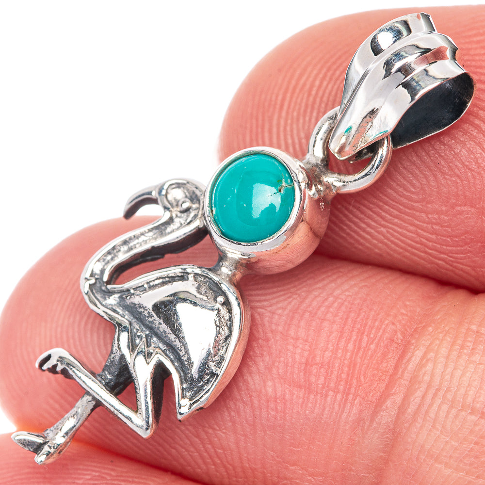 Sleeping Beauty Turquoise Dainty Pendant 1 1/4" (925 Sterling Silver) P39916