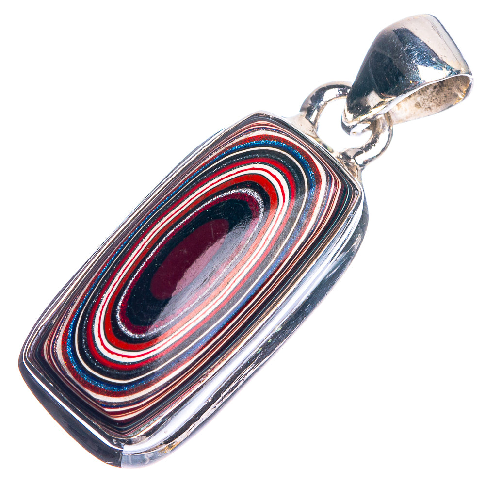 Fordite 925 Sterling Silver Pendant 1 3/8"