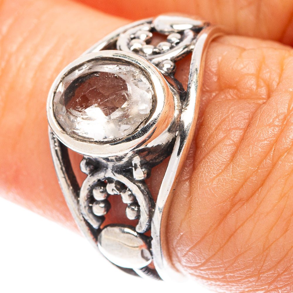 White Quartz Dainty Ring Size 6.5 (925 Sterling Silver) R6020