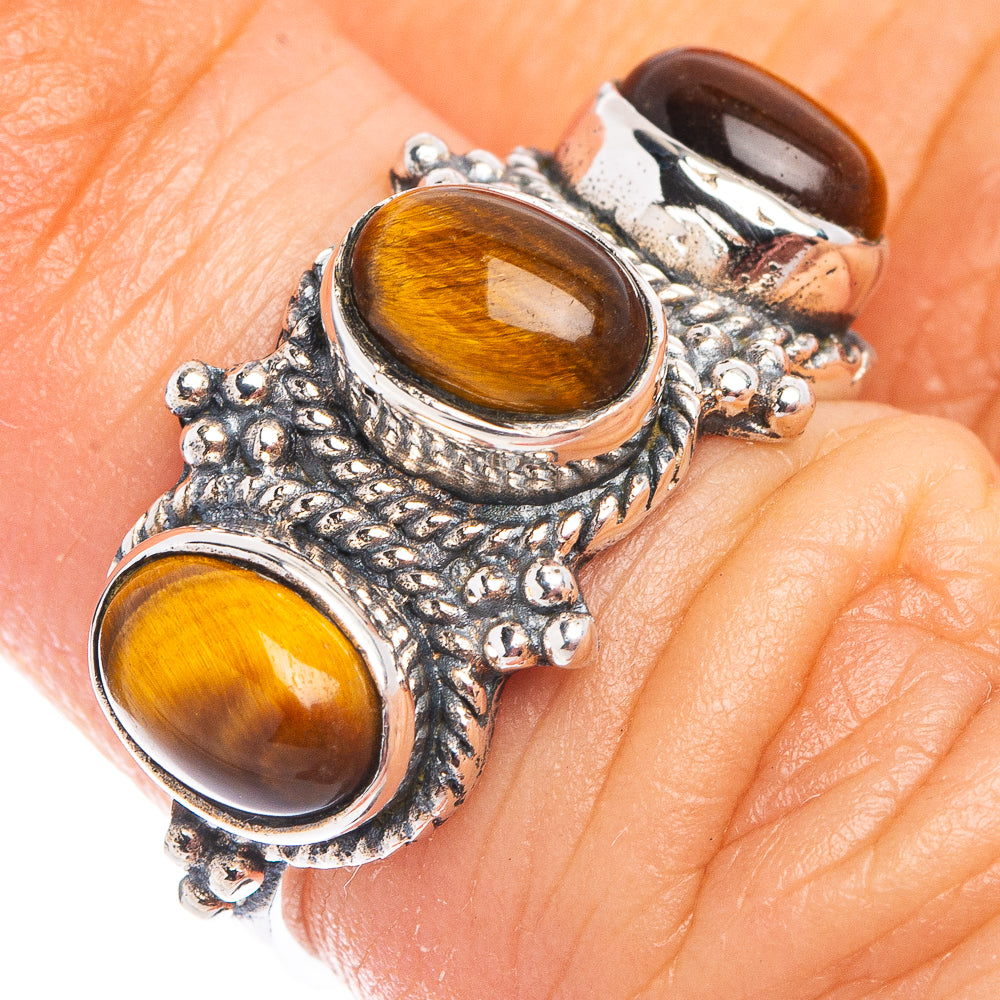 Tiger Eye Ring Size 5.25 (.925 Sterling Silver)
