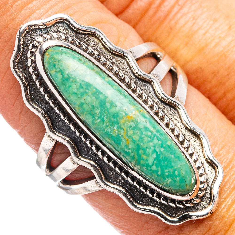 Native Style Royston Turquoise Ring Size 8 (.925 Sterling Silver)