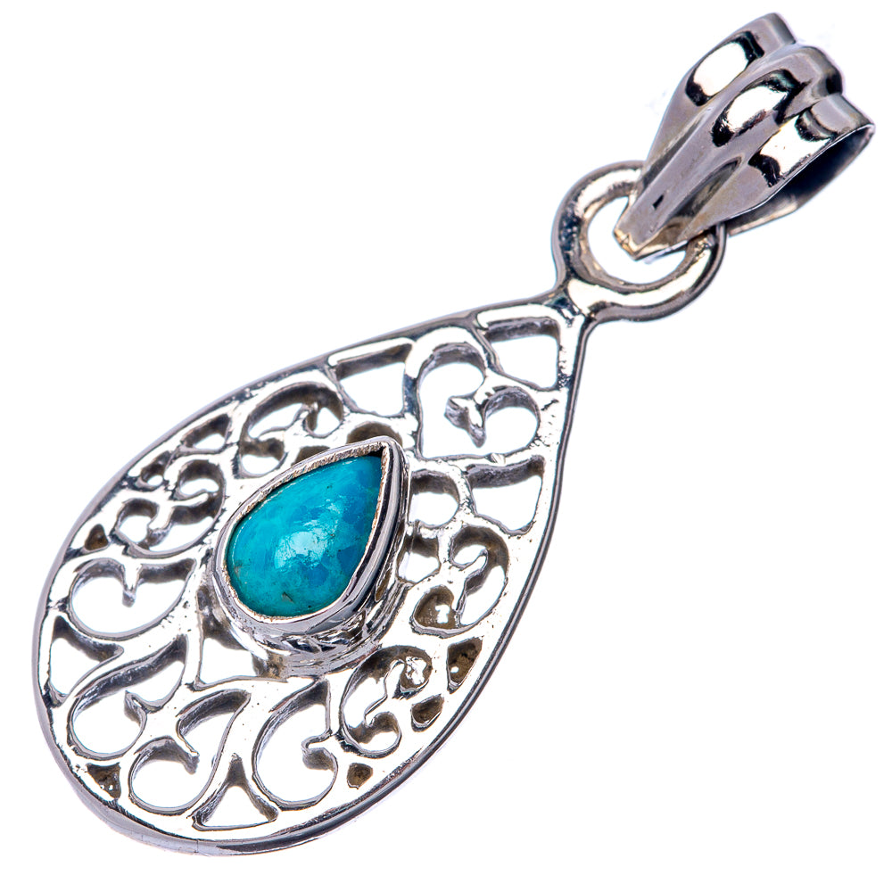 Sleeping Beauty Turquoise Dainty Pendant 1 1/4" (925 Sterling Silver) P39906