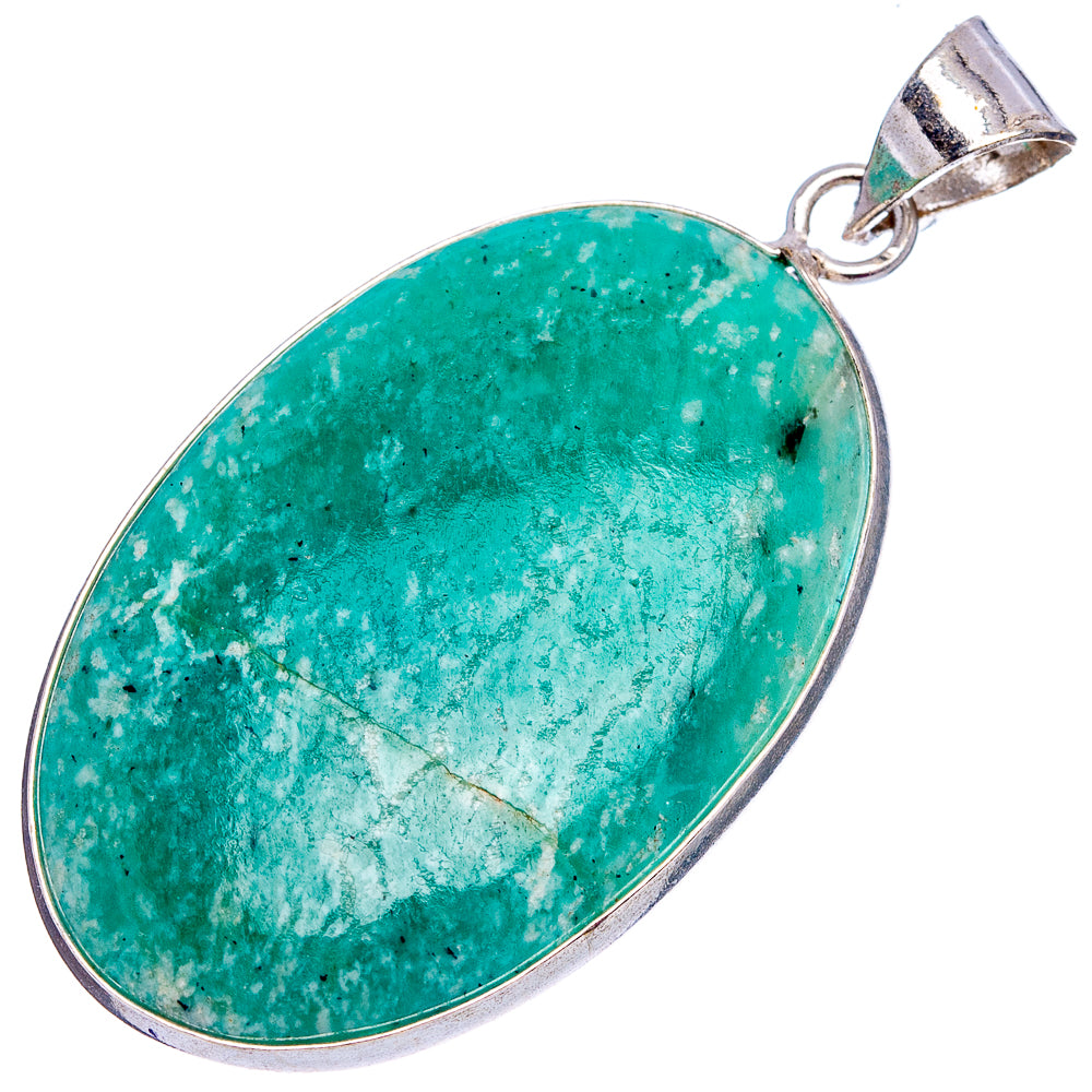 Amazonite Pendant 2 1/8" (Silver Plated)