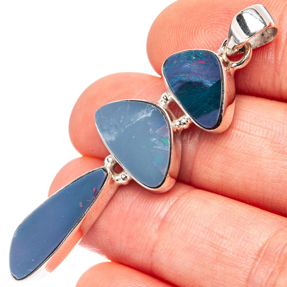 Rare Doublet Opal Pendant 2 1/8" (.925 Sterling Silver)