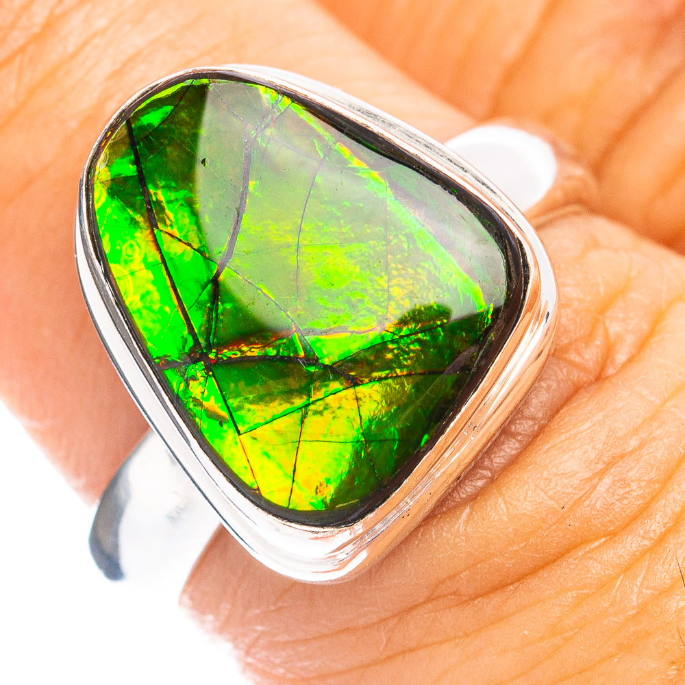Premium Canadian Ammolite Ring Size 7 (.925 Sterling Silver)