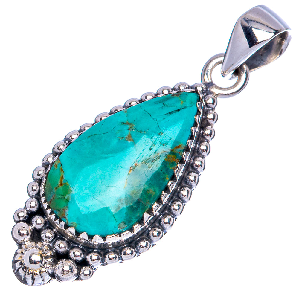 Rare Arizona Turquoise Pendant 1 3/8" (925 Sterling Silver) P42121