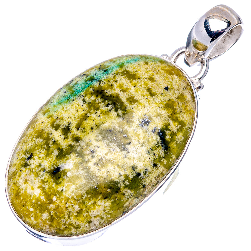 Lizardite Pendant 1 3/4" (.925 Sterling Silver)