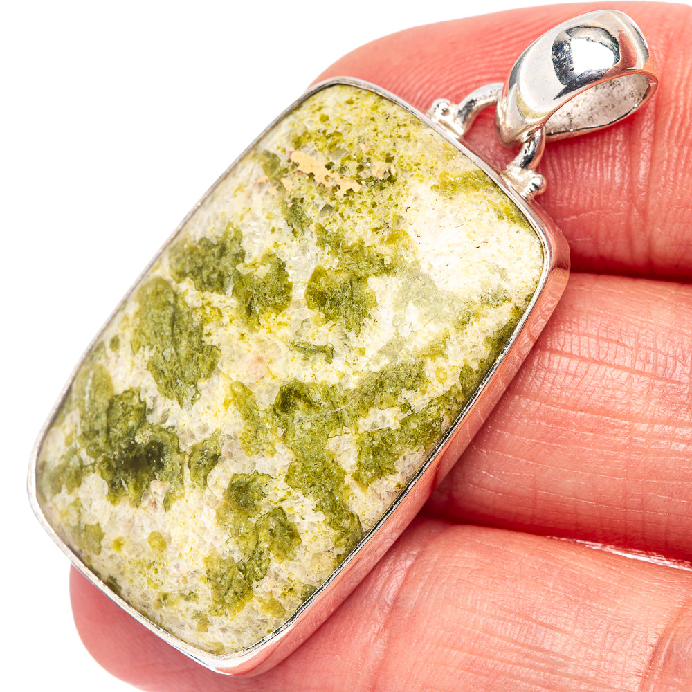 Lizardite Pendant 1 3/4" (.925 Sterling Silver)