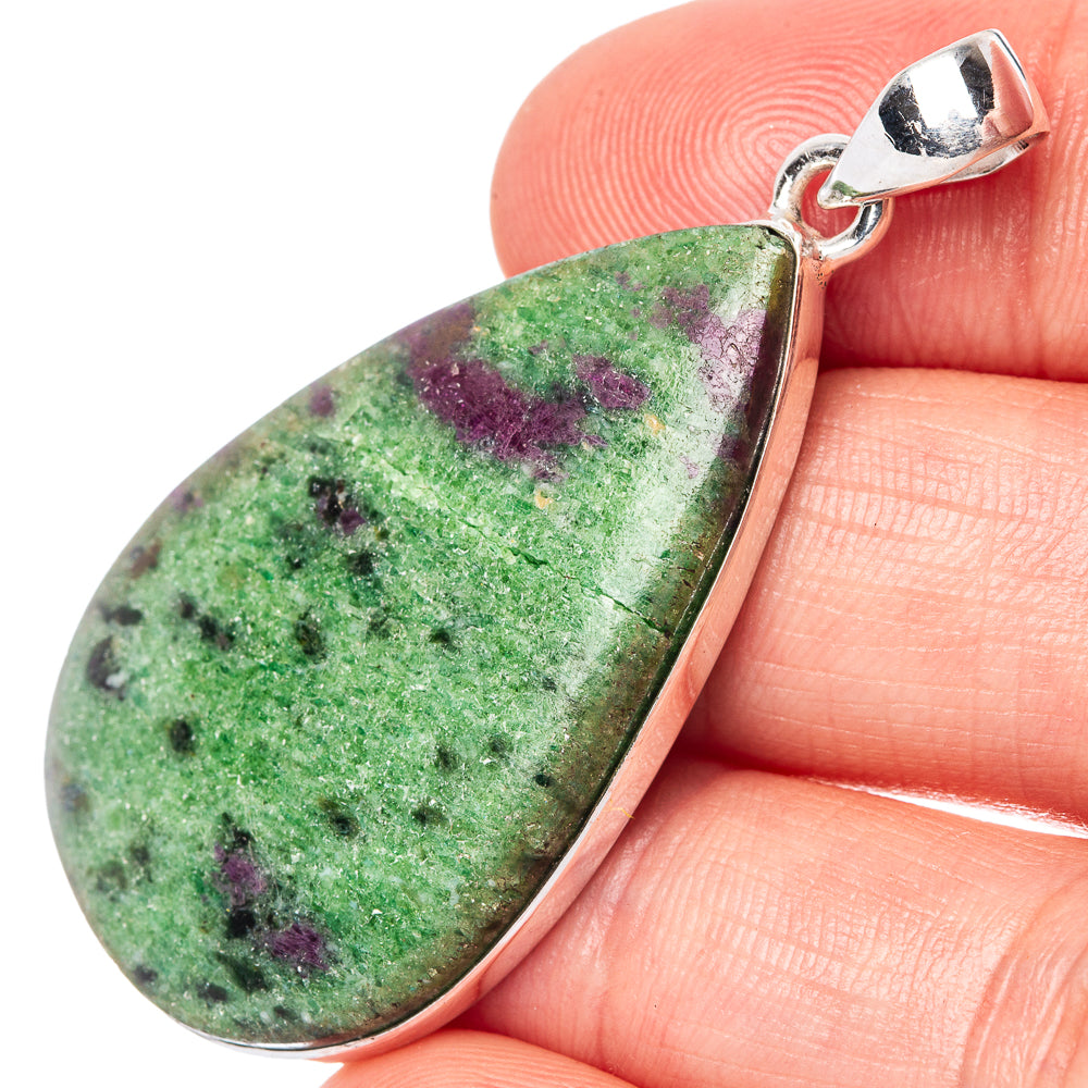 Ruby Zoisite Pendant 1 7/8" (925 Sterling Silver) P42845