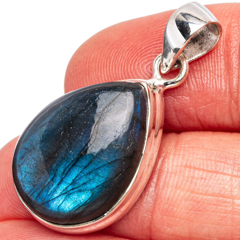 Labradorite Pendant 1 1/4" (.925 Sterling Silver)