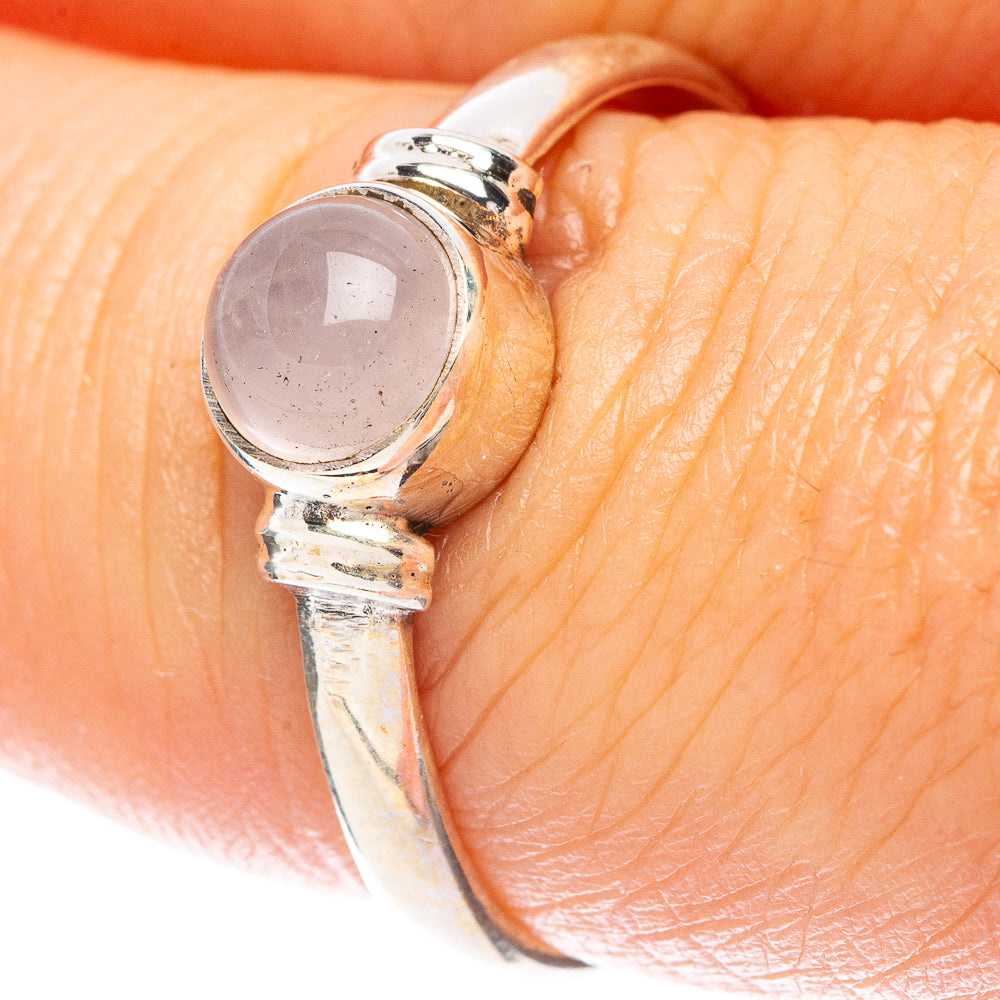 Rose Quartz Dainty Ring Size 7.75 (925 Sterling Silver) R5749
