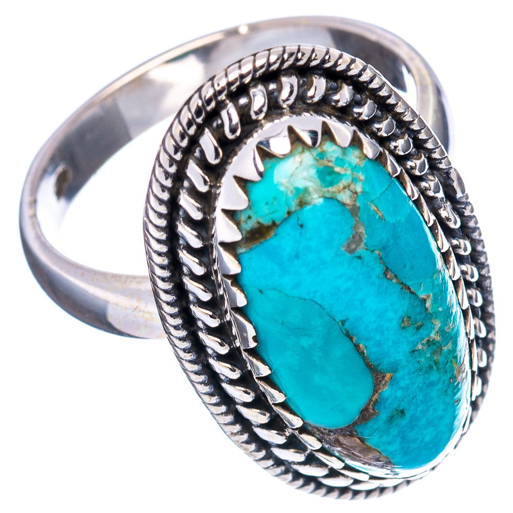 Blue Copper Turquoise Ring Size 7 (.925 Sterling Silver)